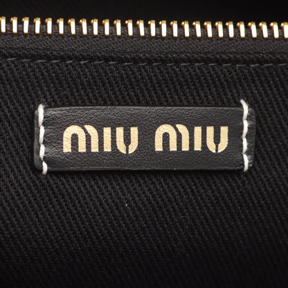 ロゴ ショルダーバッグ トートバッグ キャンバス レザー ホワイト ブラック ミュウミュウ バッグ miu miu