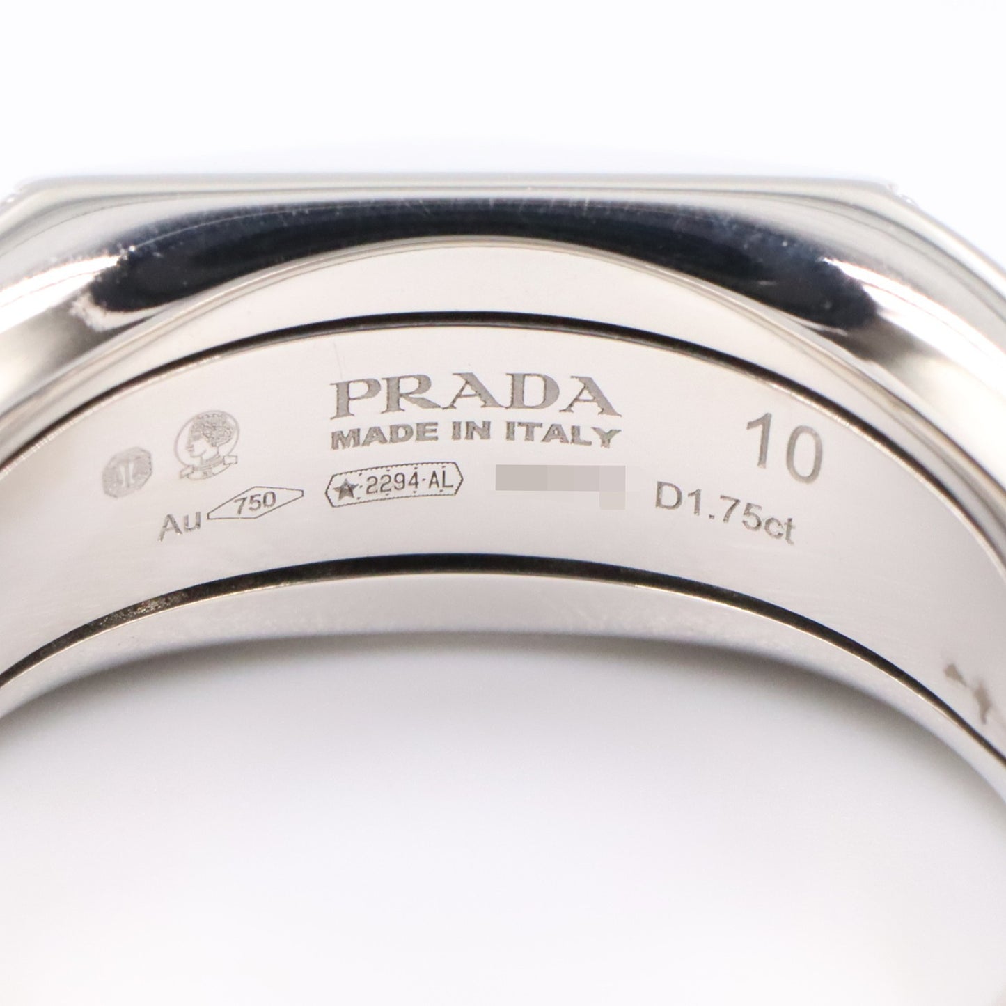 シグネットリング ダイヤ リング 指輪 K18WG ダイヤモンド ホワイトゴールド クリア プラダ アクセサリー PRADA