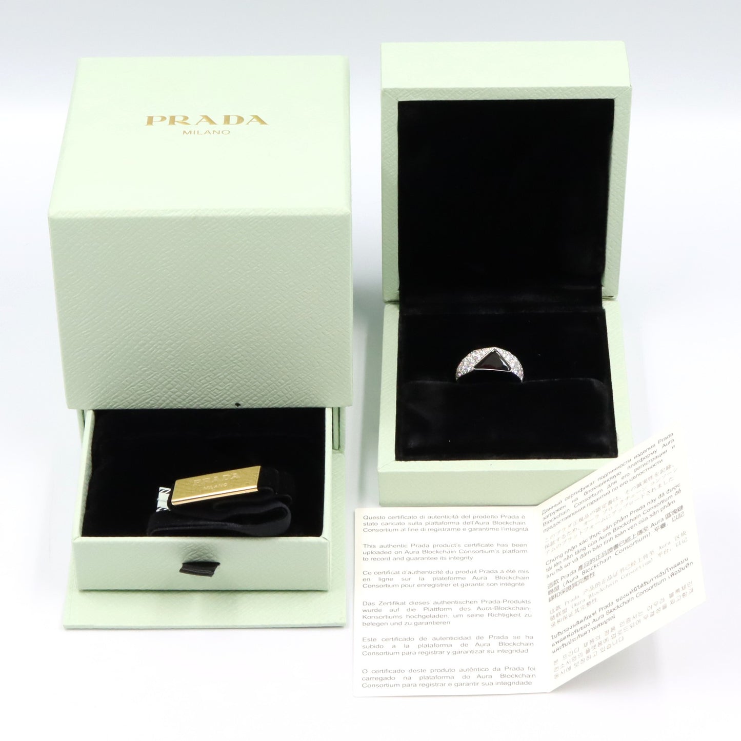 シグネットリング ダイヤ リング 指輪 K18WG ダイヤモンド ホワイトゴールド クリア プラダ アクセサリー PRADA
