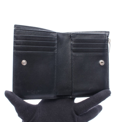 スタッズ 二つ折り財布 レザー ブラック サンローランパリ 財布・小物 SAINT LAURENT PARIS