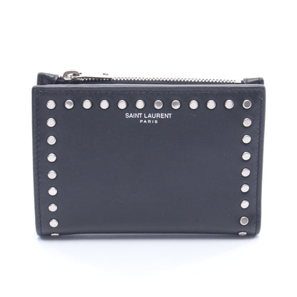 スタッズ 二つ折り財布 レザー ブラック サンローランパリ 財布・小物 SAINT LAURENT PARIS