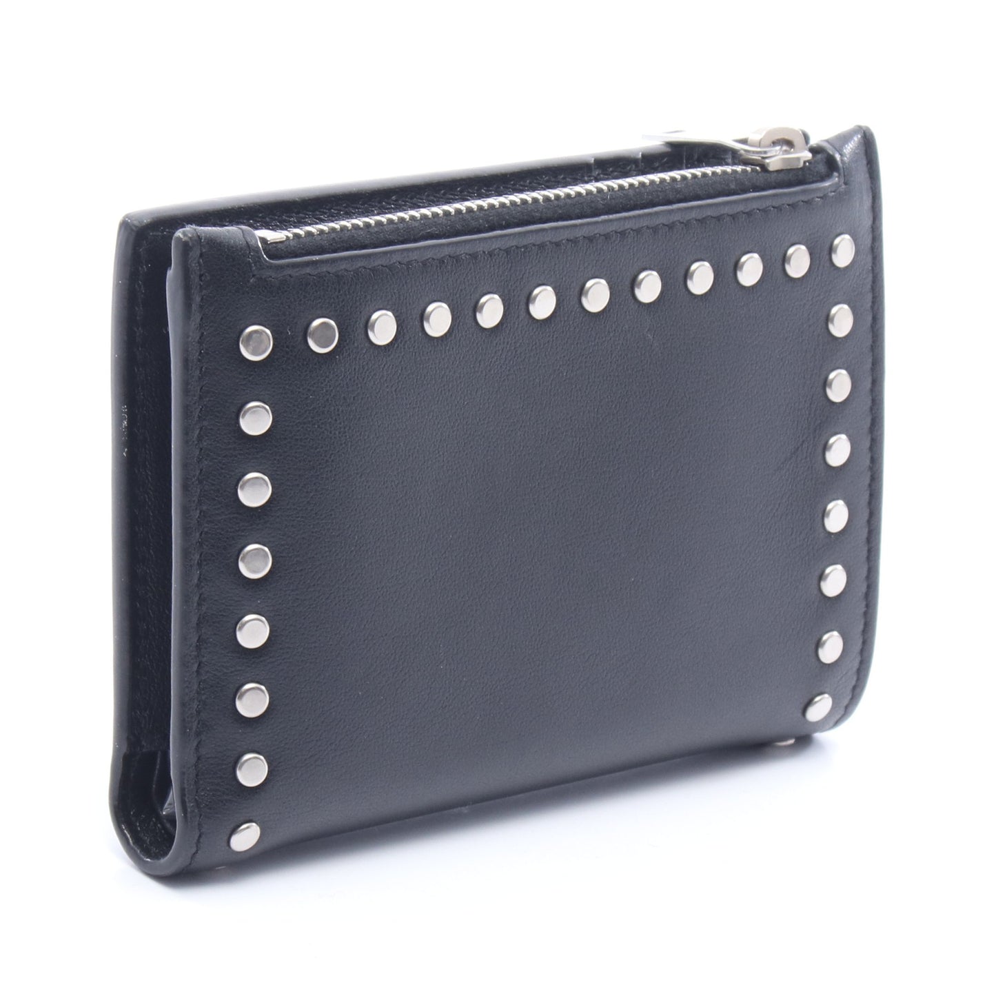 スタッズ 二つ折り財布 レザー ブラック サンローランパリ 財布・小物 SAINT LAURENT PARIS