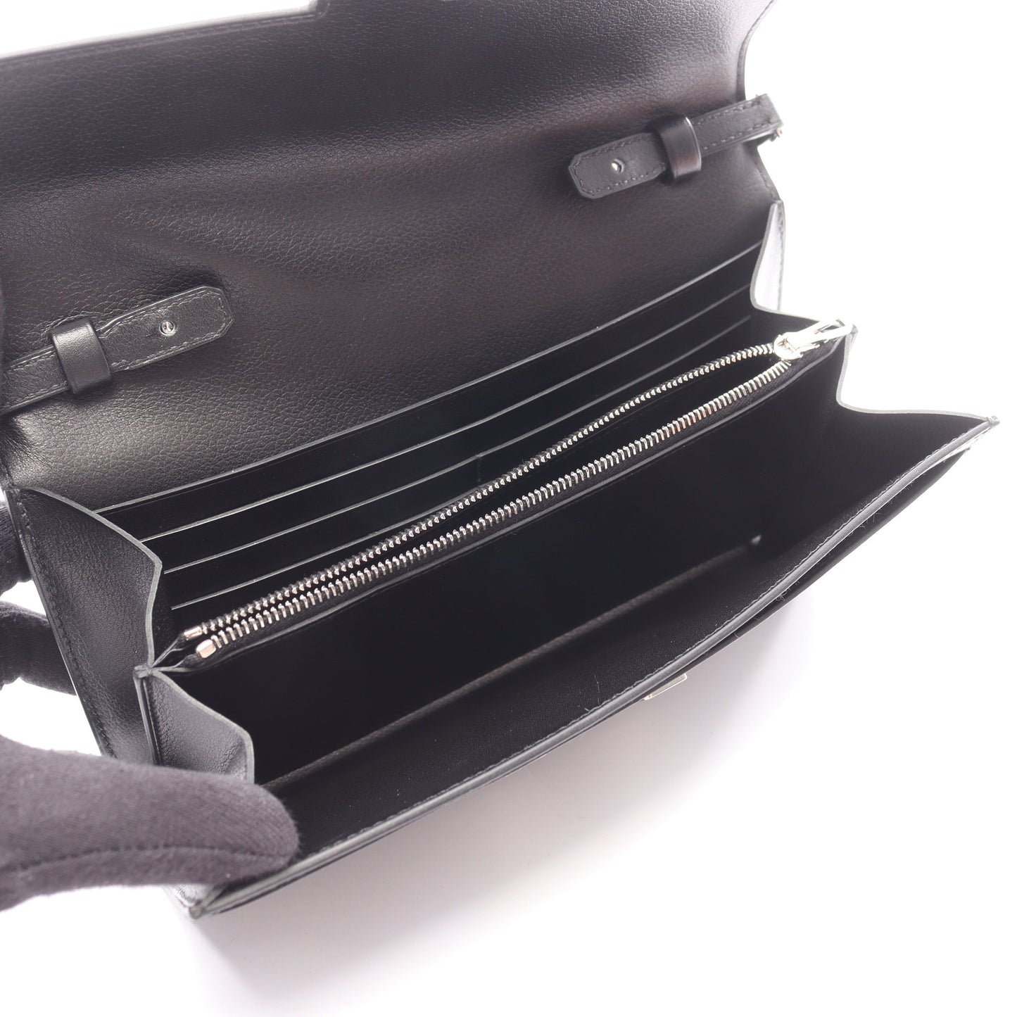 コンスタンス ロング トゥーゴー ショルダーウォレット エバーカラー リザード ブラック シルバー金具 K刻印 エルメス バッグ HERMES