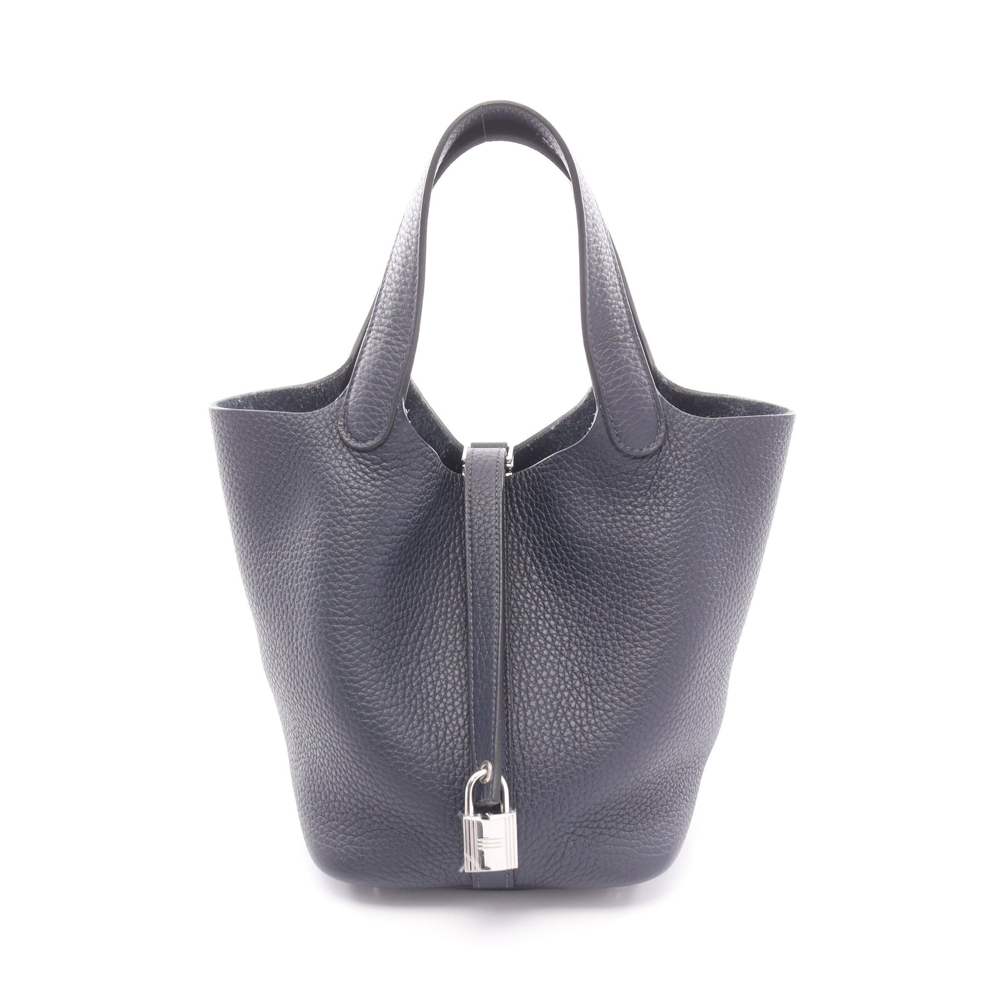 ピコタンロックPM ブルーニュイ ハンドバッグ トリヨンクレマンス ネイビー シルバー金具 Z刻印 エルメス バッグ HERMES