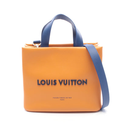 ショッパートート MINI サフラン ハンドバッグ トートバッグ レザー オレンジ 2WAY ルイヴィトン バッグ LOUIS VUITTON