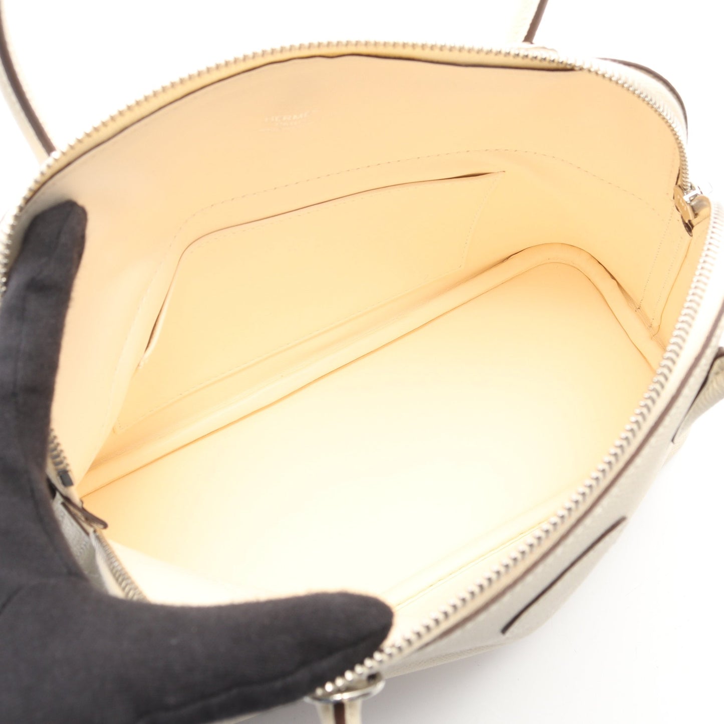 ボリード27 ナタ ハンドバッグ ヴォーエプソン アイボリー シルバー金具 2WAY B刻印 エルメス バッグ HERMES