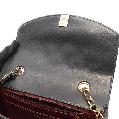 マトラッセ ダイアナフラップ チェーンショルダーバッグ ラムスキン ブラック ゴールド金具 シャネル バッグ CHANEL