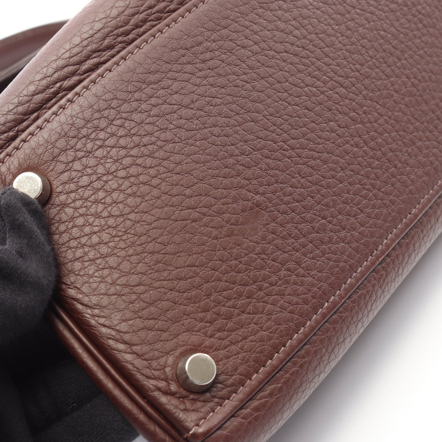ケリー32 ハバナ ハンドバッグ トリヨンクレマンス ダークブラウン シルバー金具 内縫い 2WAY □H刻印 エルメス バッグ HERMES