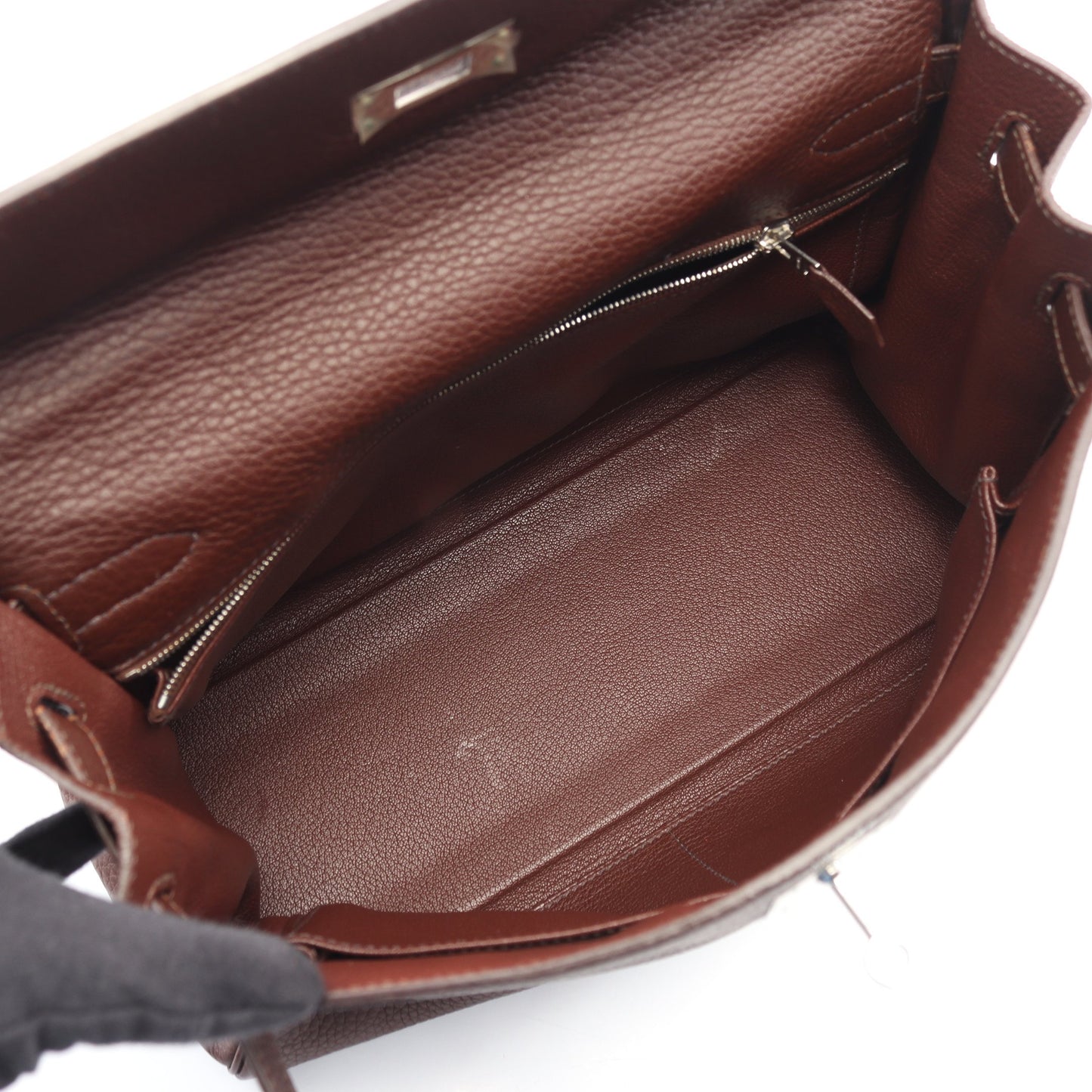 ケリー32 ハバナ ハンドバッグ トリヨンクレマンス ダークブラウン シルバー金具 内縫い 2WAY □H刻印 エルメス バッグ HERMES