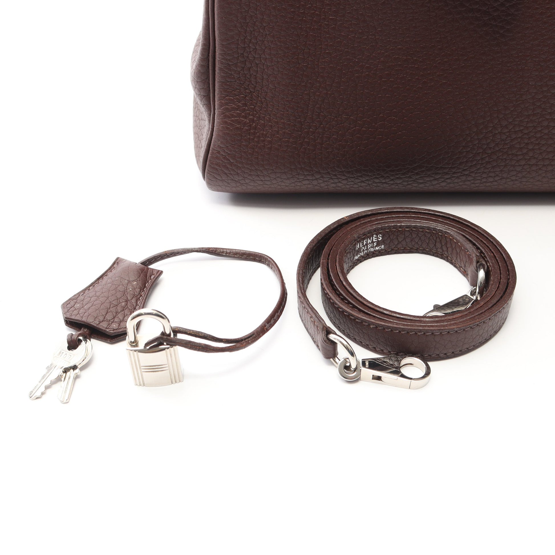 ケリー32 ハバナ ハンドバッグ トリヨンクレマンス ダークブラウン シルバー金具 内縫い 2WAY □H刻印 エルメス バッグ HERMES