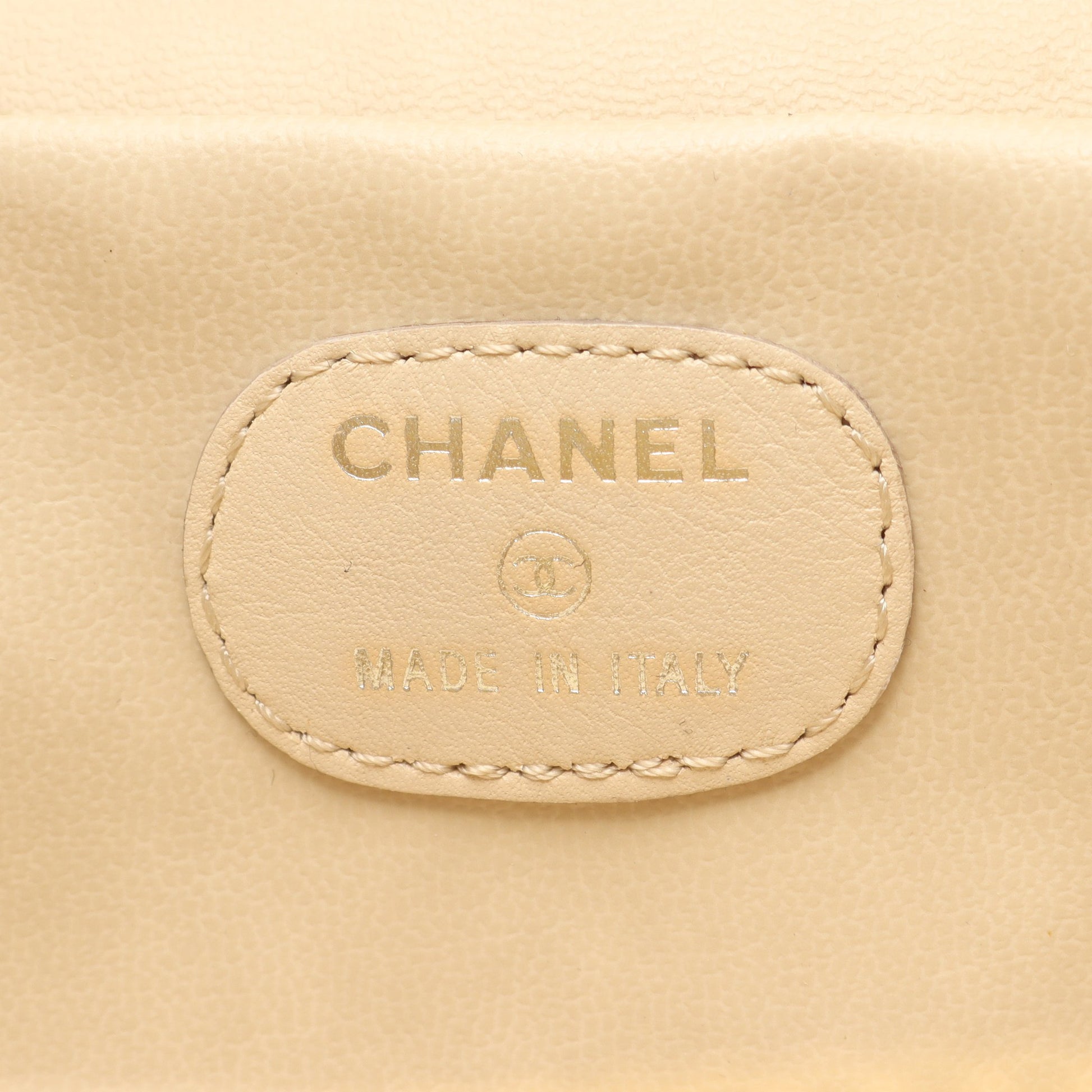 ココマーク バニティバッグ キャビアスキン イエロー ゴールド金具 シャネル バッグ CHANEL