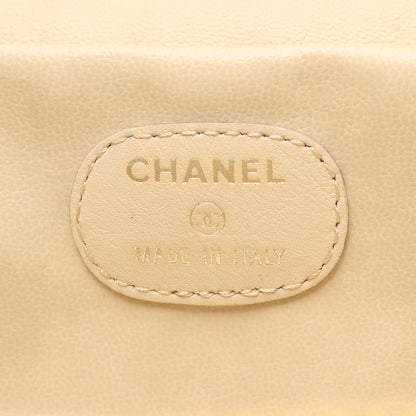 ココマーク バニティバッグ キャビアスキン イエロー ゴールド金具 シャネル バッグ CHANEL