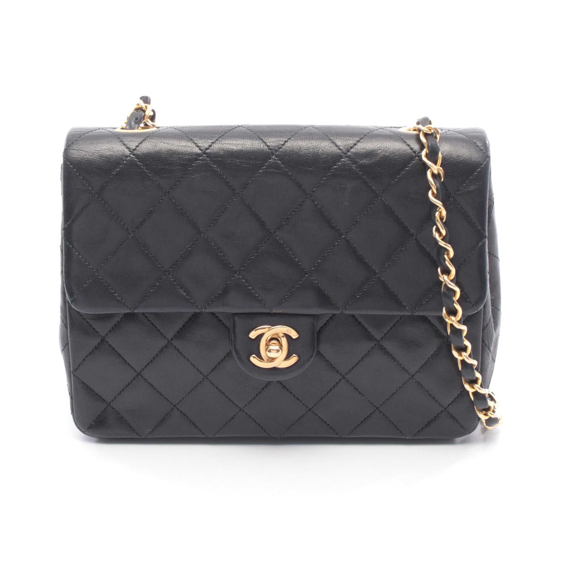 ミニマトラッセ20 チェーンショルダーバッグ ラムスキン ブラック ゴールド金具 シャネル バッグ CHANEL