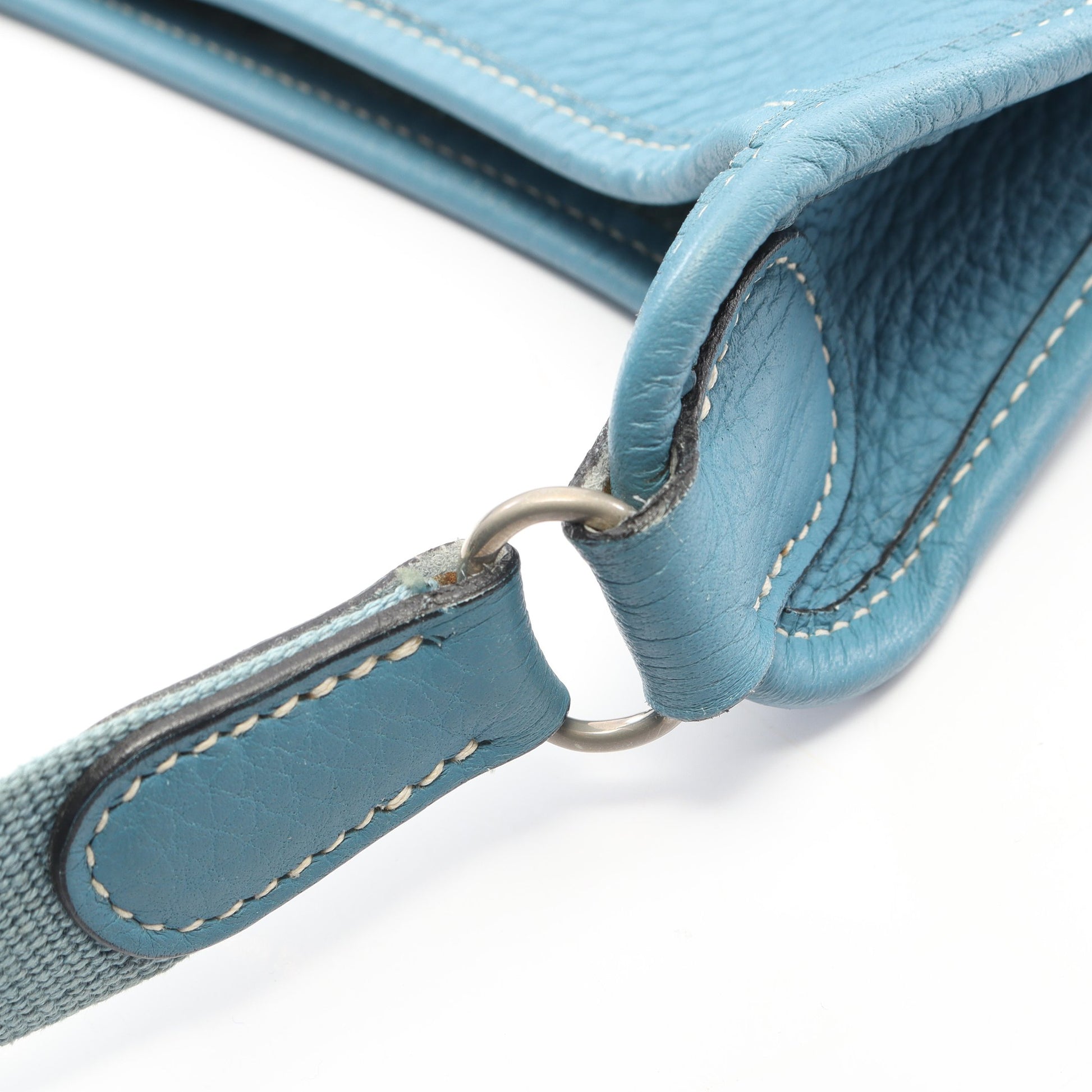 ヴェスパPM ブルージーン ショルダーバッグ トリヨンクレマンス ブルー シルバー金具 □J刻印 エルメス バッグ HERMES