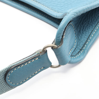 ヴェスパPM ブルージーン ショルダーバッグ トリヨンクレマンス ブルー シルバー金具 □J刻印 エルメス バッグ HERMES