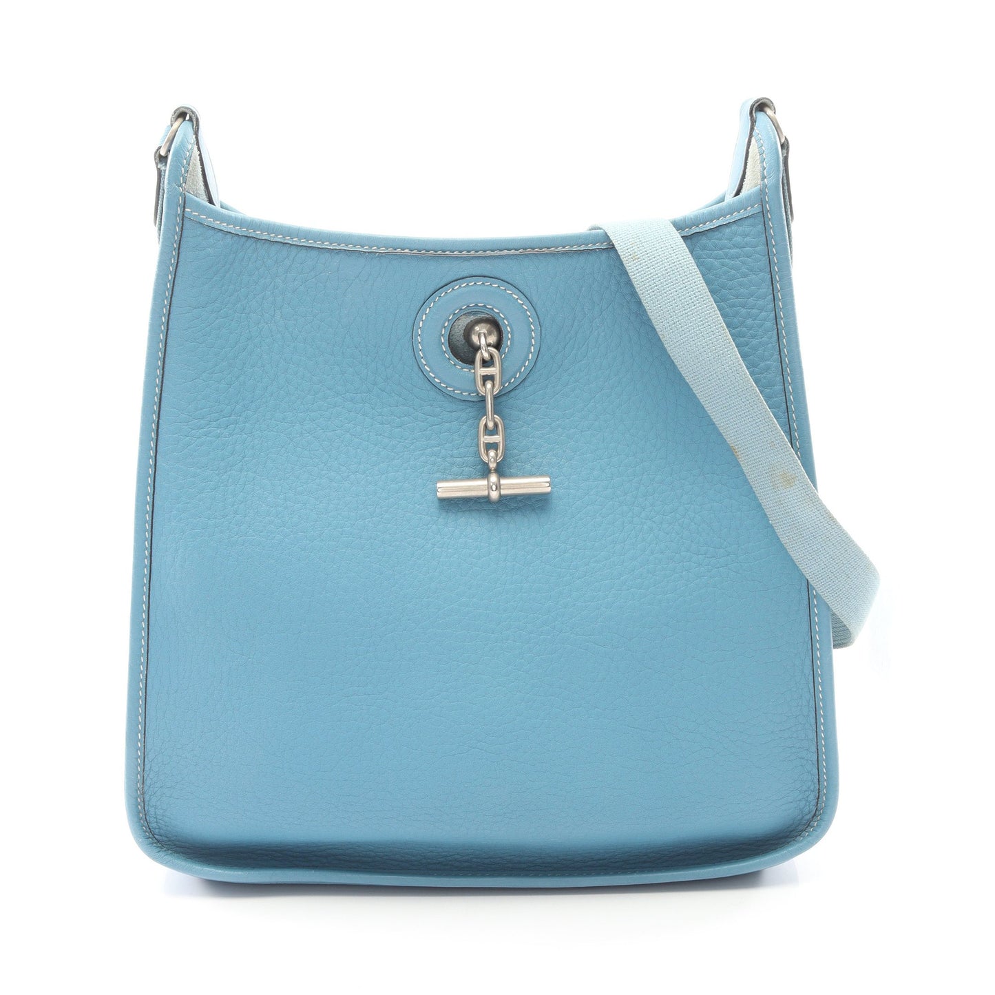 ヴェスパPM ブルージーン ショルダーバッグ トリヨンクレマンス ブルー シルバー金具 □J刻印 エルメス バッグ HERMES