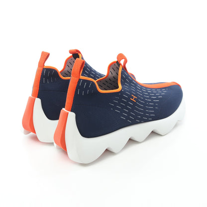 ECLAIR エクレール スリッポン スニーカー ニットファブリック ネイビー オレンジ エルメス シューズ HERMES