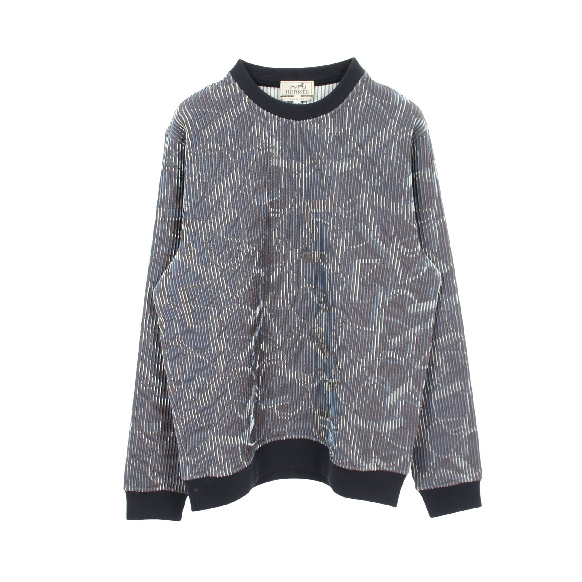 Quincaillerie Equestre 3D スウェットシャツ シルク ブルーグレー ネイビー エルメス トップス HERMES