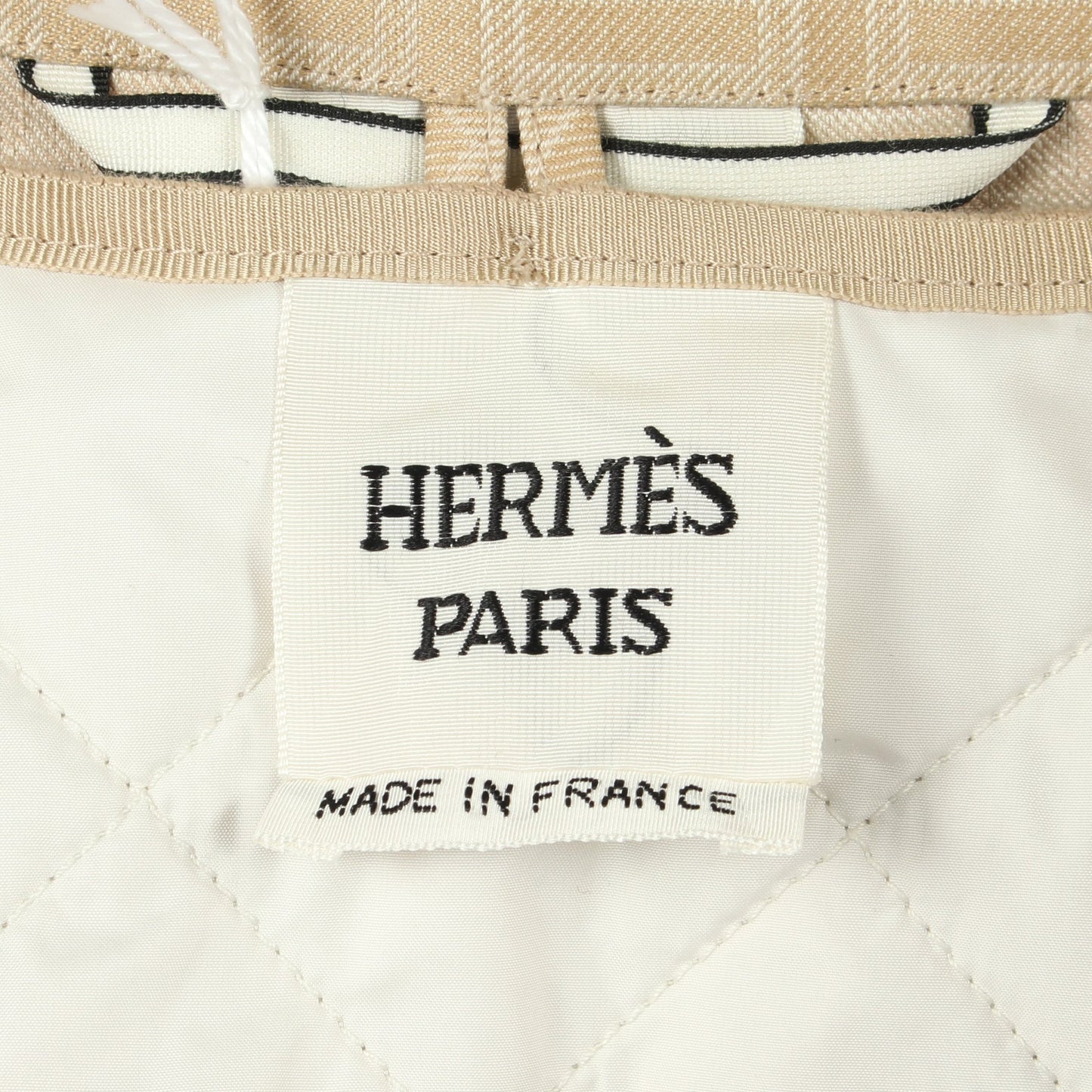 Hモザイク サファリジャケット コート コットン ベージュ エルメス アウター HERMES