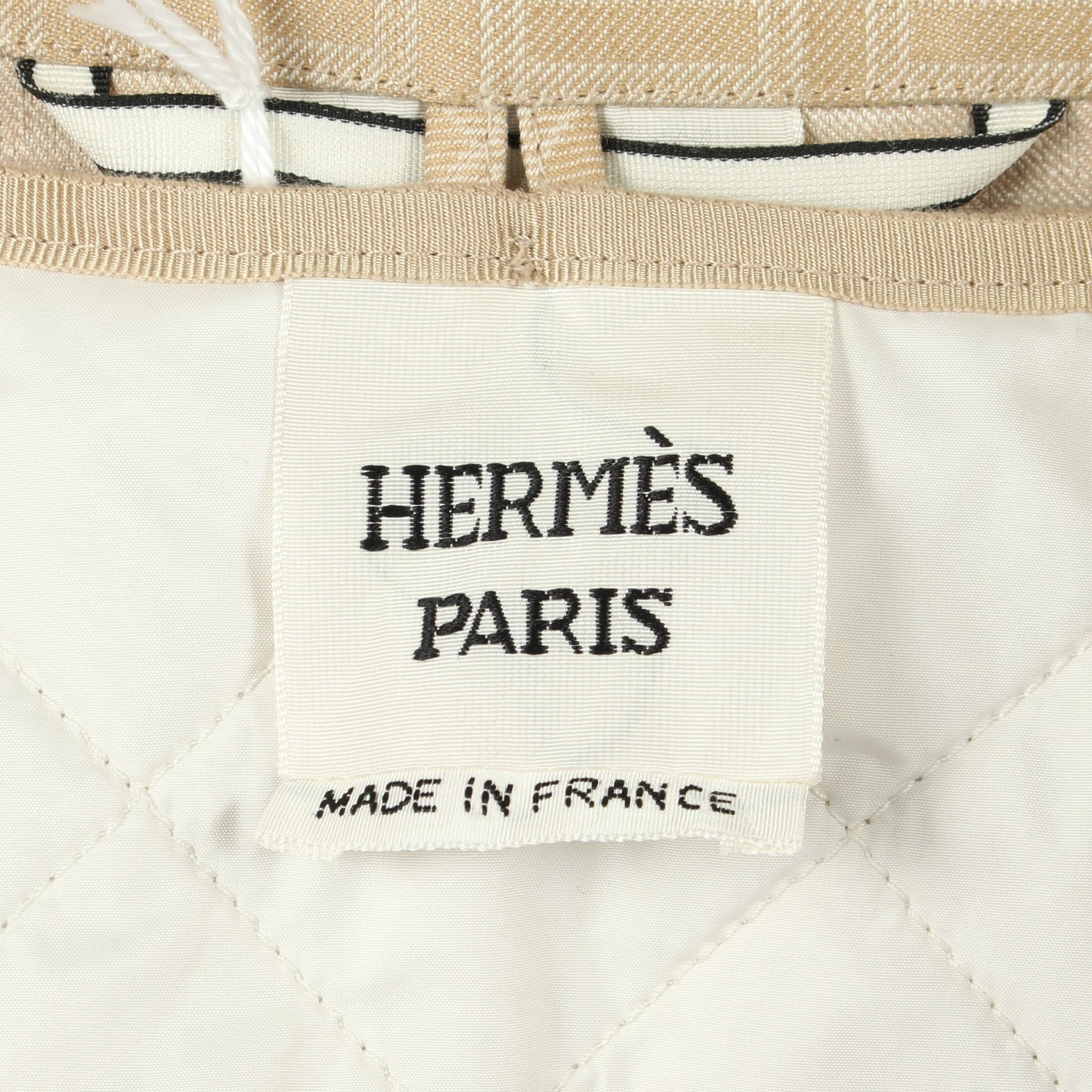 Hモザイク サファリジャケット コート コットン ベージュ エルメス アウター HERMES