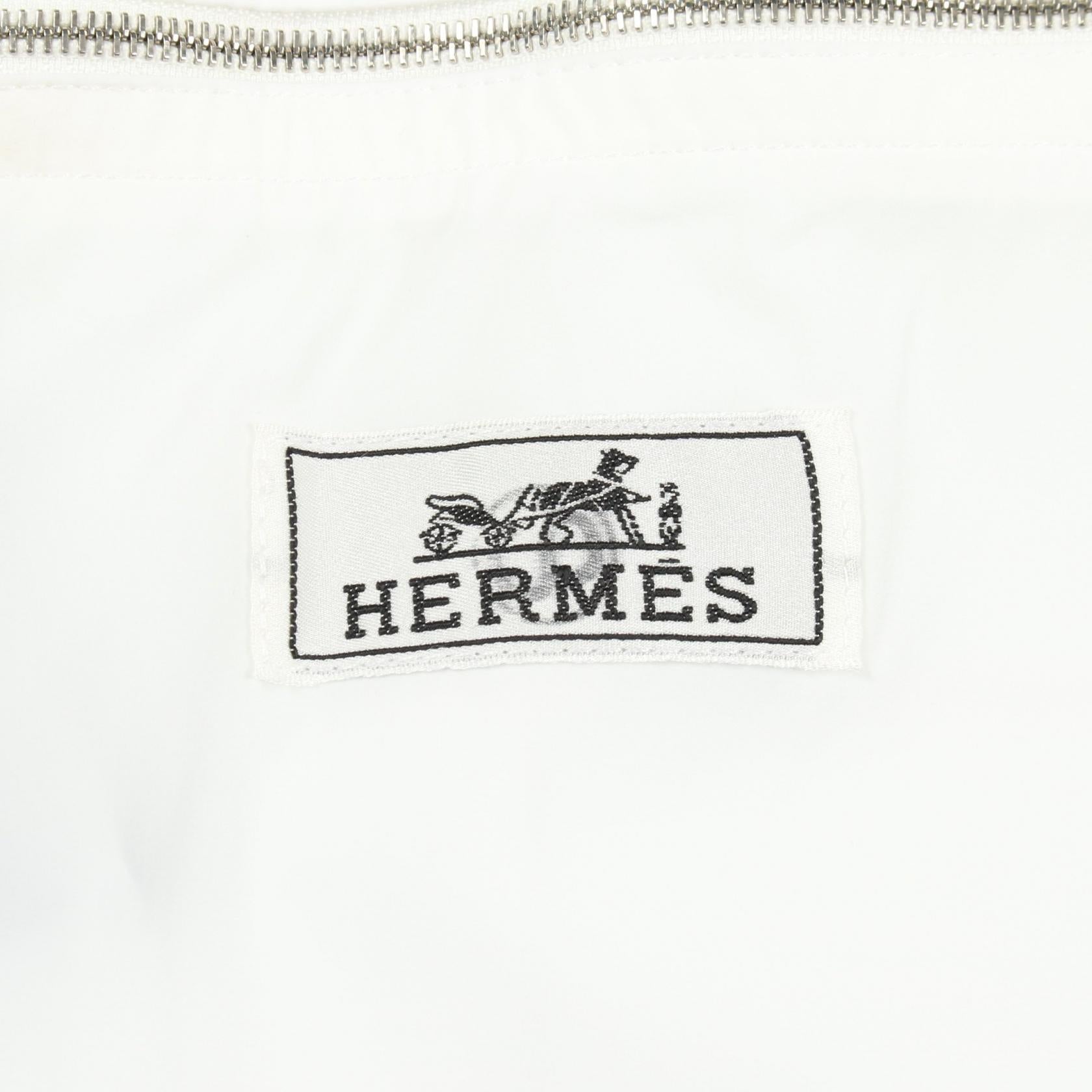 フード付き チェック ジップアップ ブルゾン ホワイト マルチカラー エルメス アウター HERMES