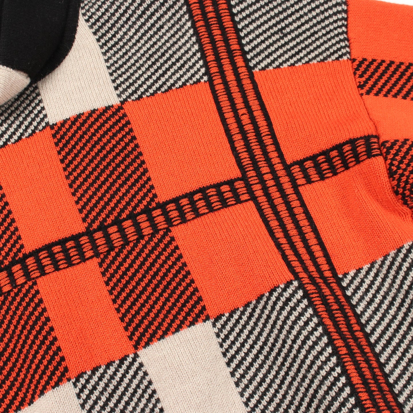チェック ハイネック ニット カシミヤ ブラック ベージュ オレンジ エルメス トップス HERMES