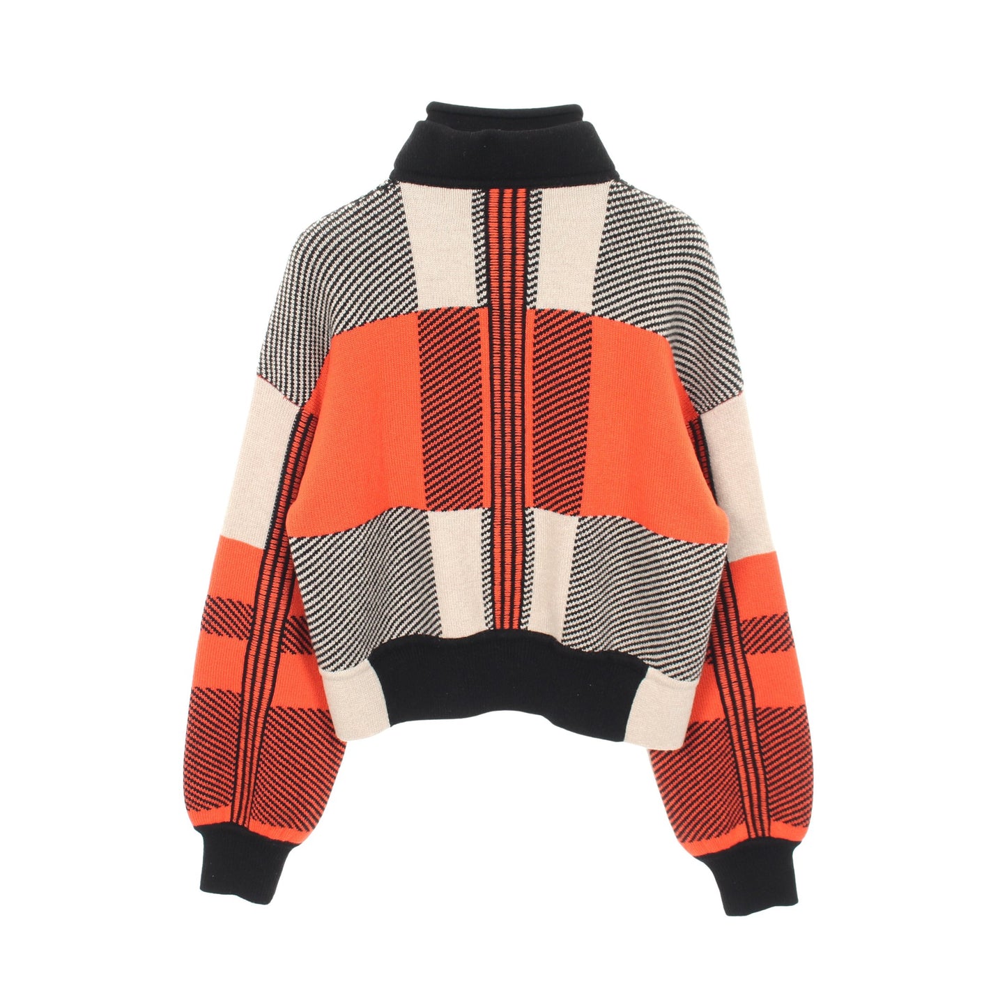 チェック ハイネック ニット カシミヤ ブラック ベージュ オレンジ エルメス トップス HERMES