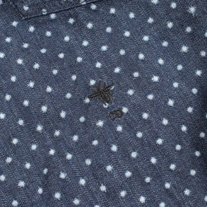 BEE刺繍 ドット柄 デニムシャツ コットン インディゴブルー クリスチャンディオール トップス Christian Dior
