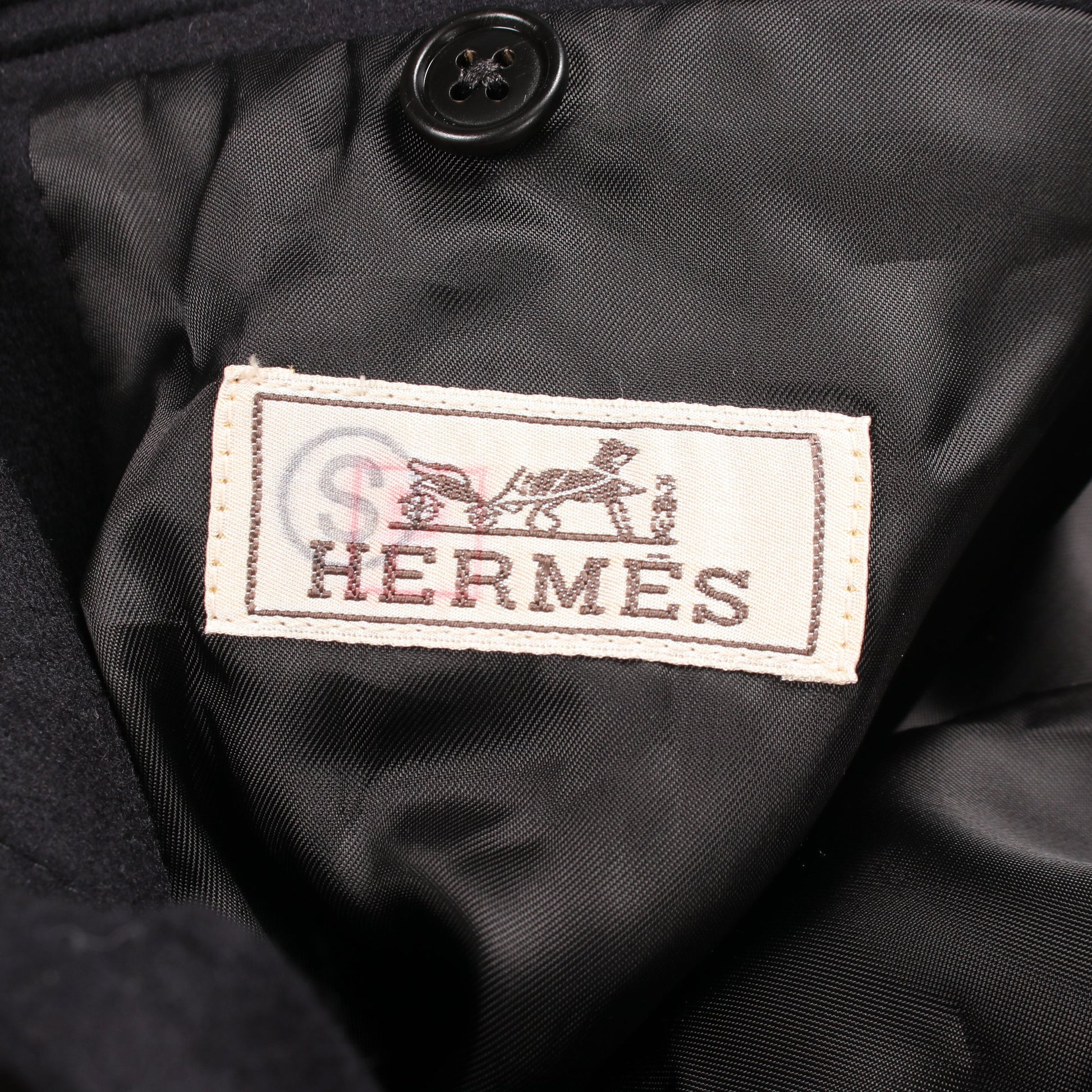 レザーパッチ ジャケット ウール ブラック エルメス アウター HERMES