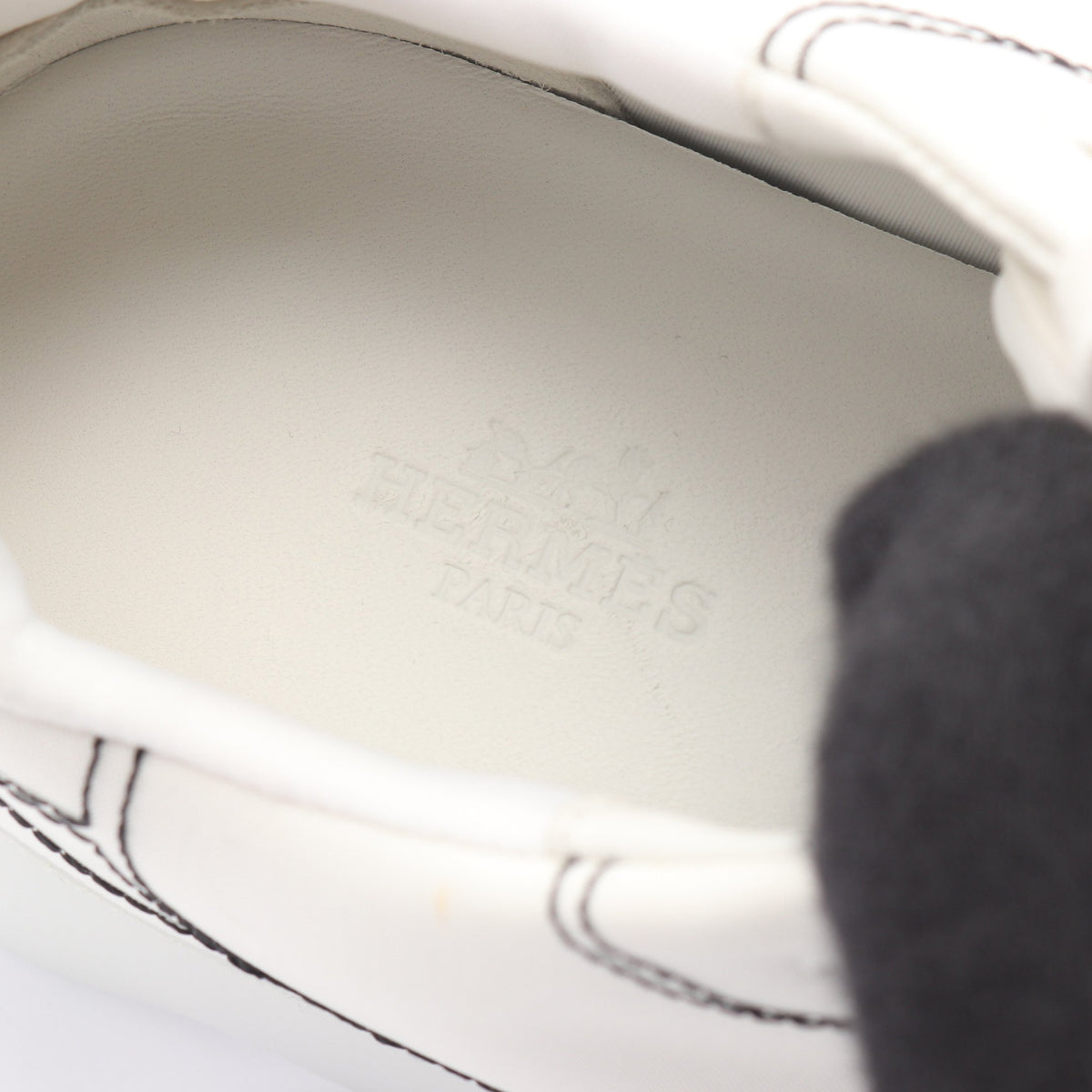 アンヴォル スニーカー ファブリック スエード オフホワイト ブラック エルメス シューズ HERMES