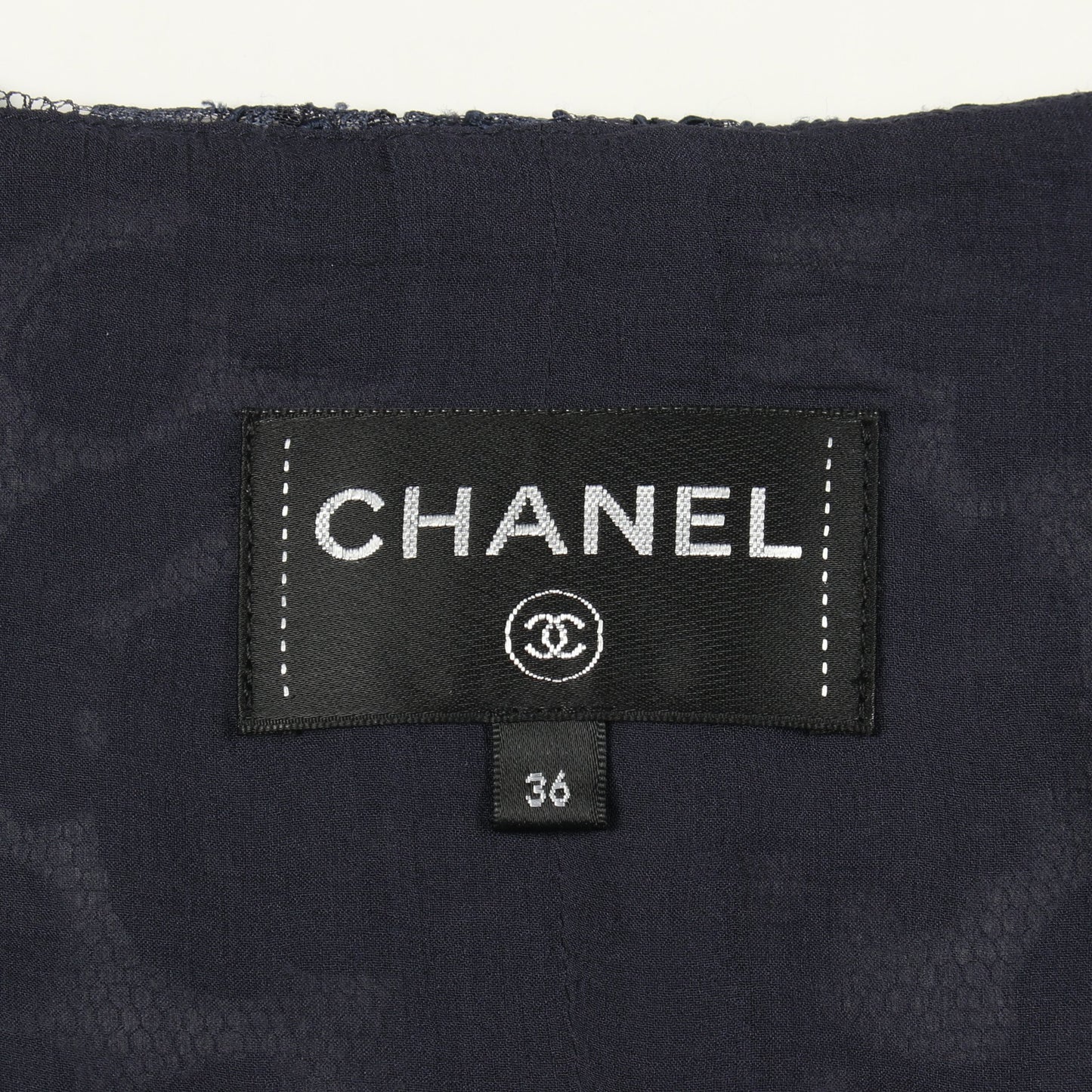 花柄 総レース ノースリーブ ドレスワンピース レーヨン コットン ネイビー シャネル ワンピース CHANEL