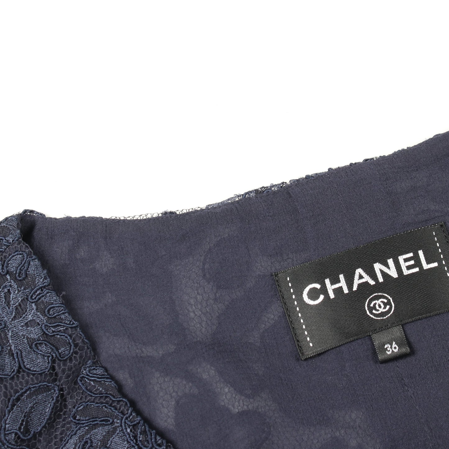 花柄 総レース ノースリーブ ドレスワンピース レーヨン コットン ネイビー シャネル ワンピース CHANEL