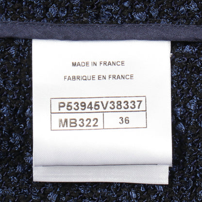 ツイード テーラードジャケット ナイロン コットン ネイビー シャネル アウター CHANEL