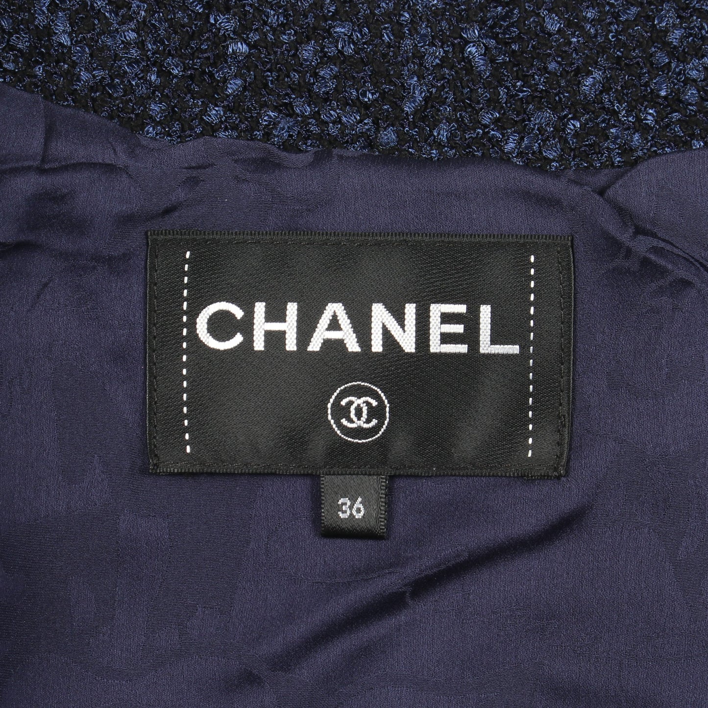 ツイード テーラードジャケット ナイロン コットン ネイビー シャネル アウター CHANEL