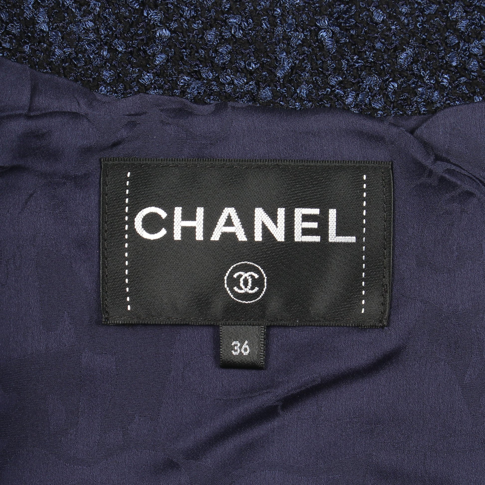 ツイード テーラードジャケット ナイロン コットン ネイビー シャネル アウター CHANEL