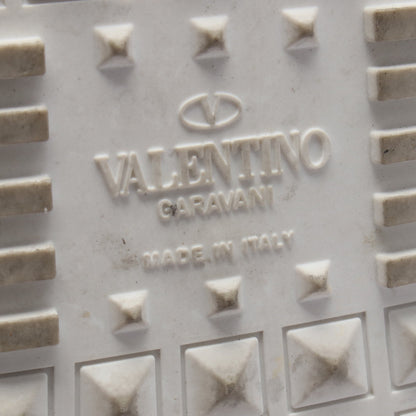 ロックスタッズ スニーカー レザー ホワイト シルバー 厚底 ヴァレンティノガラヴァーニ シューズ VALENTINO GARAVANI
