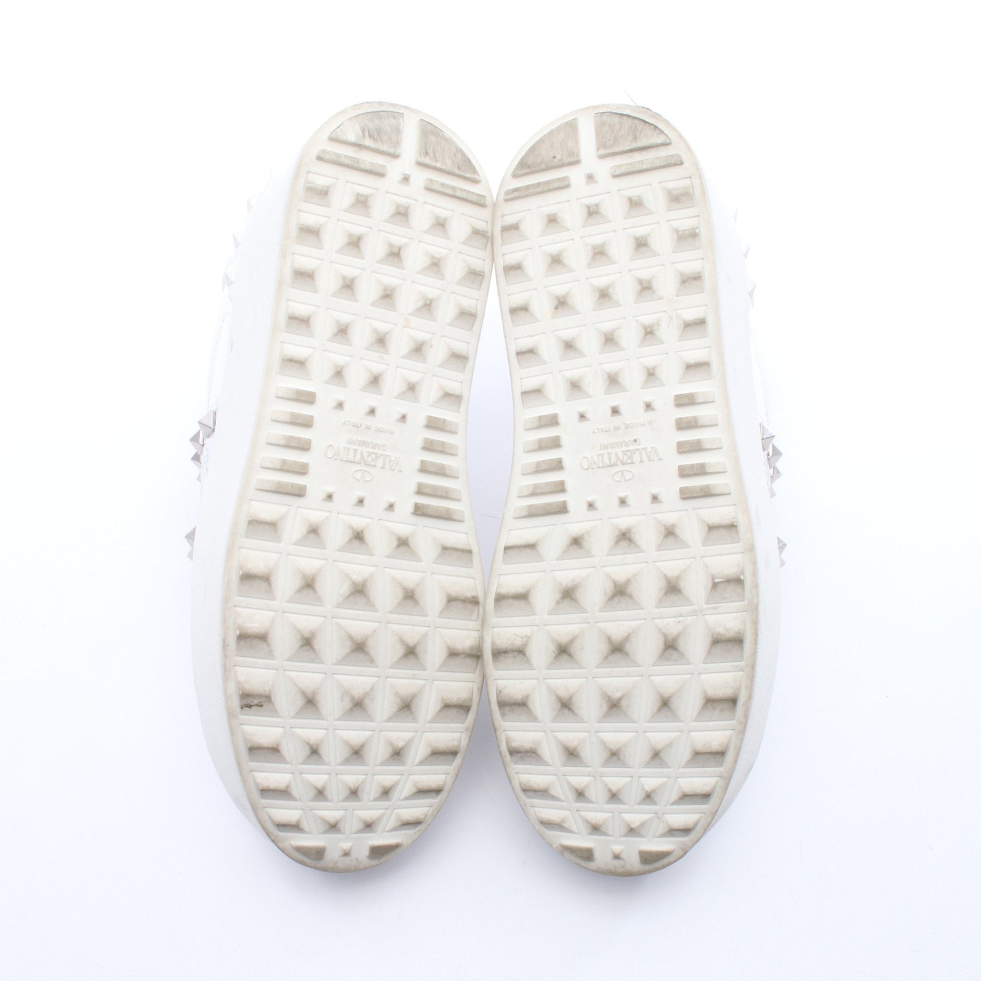 ロックスタッズ スニーカー レザー ホワイト シルバー 厚底 ヴァレンティノガラヴァーニ シューズ VALENTINO GARAVANI