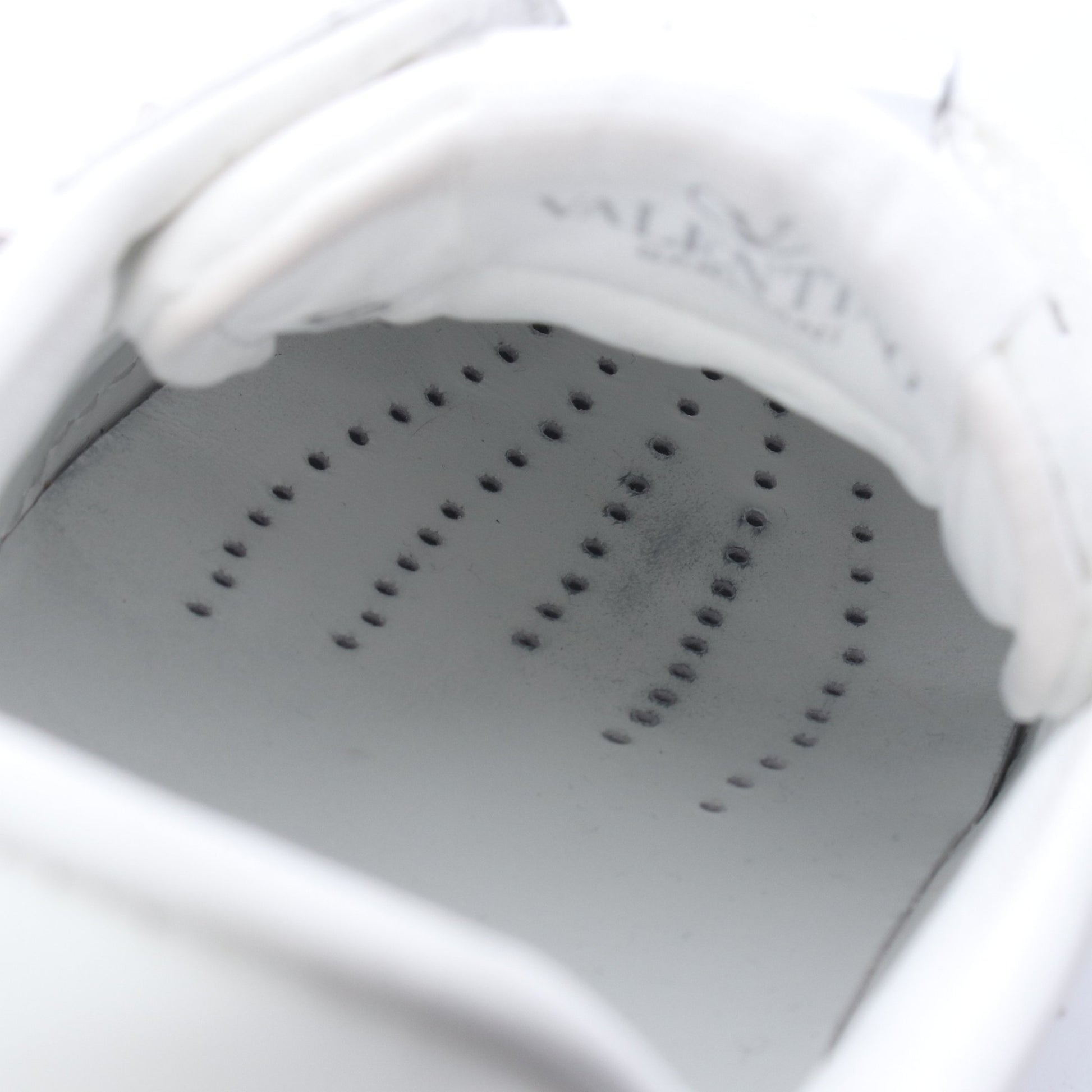 ロックスタッズ スニーカー レザー ホワイト シルバー 厚底 ヴァレンティノガラヴァーニ シューズ VALENTINO GARAVANI