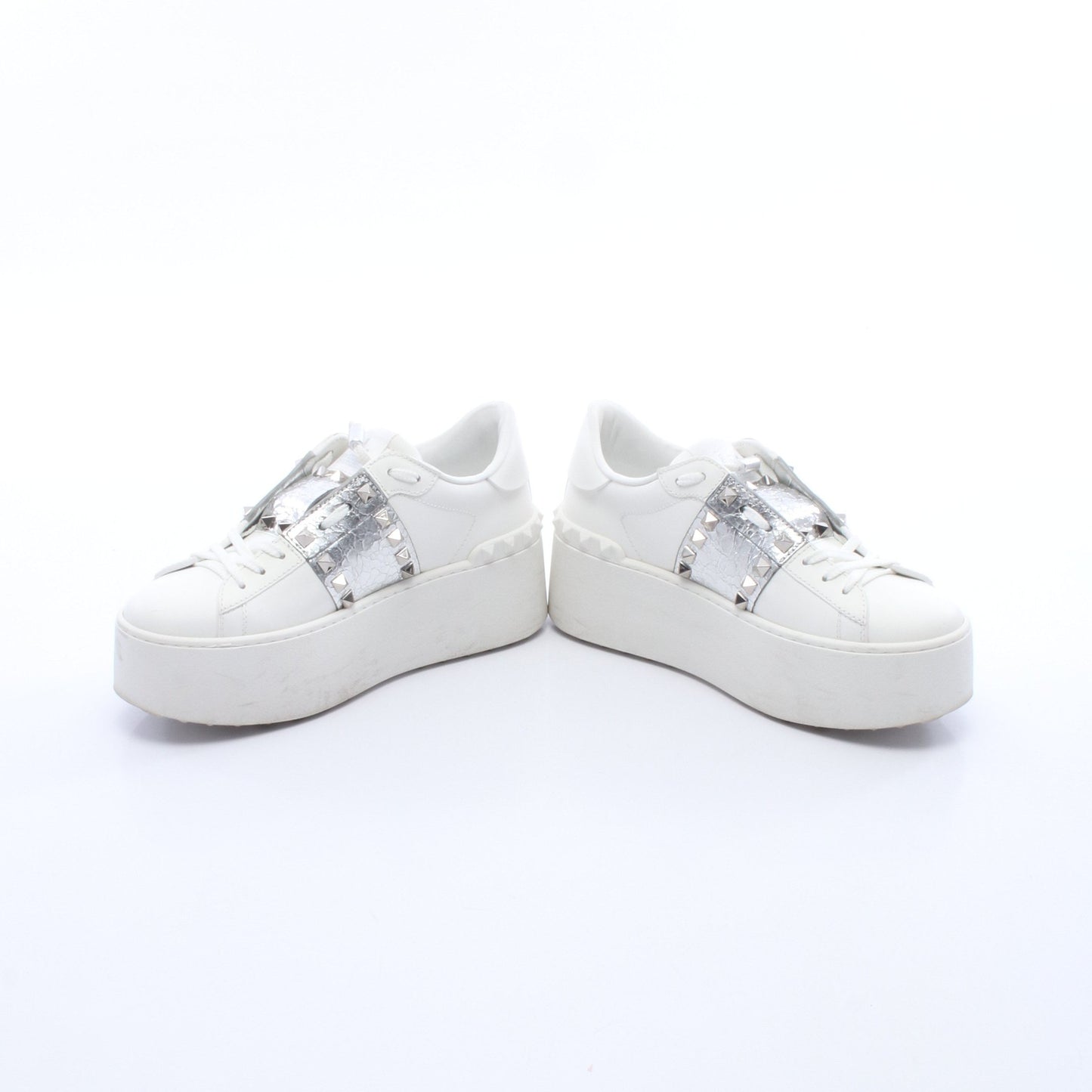 ロックスタッズ スニーカー レザー ホワイト シルバー 厚底 ヴァレンティノガラヴァーニ シューズ VALENTINO GARAVANI