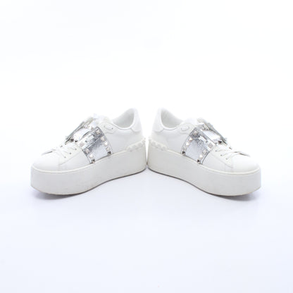 ロックスタッズ スニーカー レザー ホワイト シルバー 厚底 ヴァレンティノガラヴァーニ シューズ VALENTINO GARAVANI