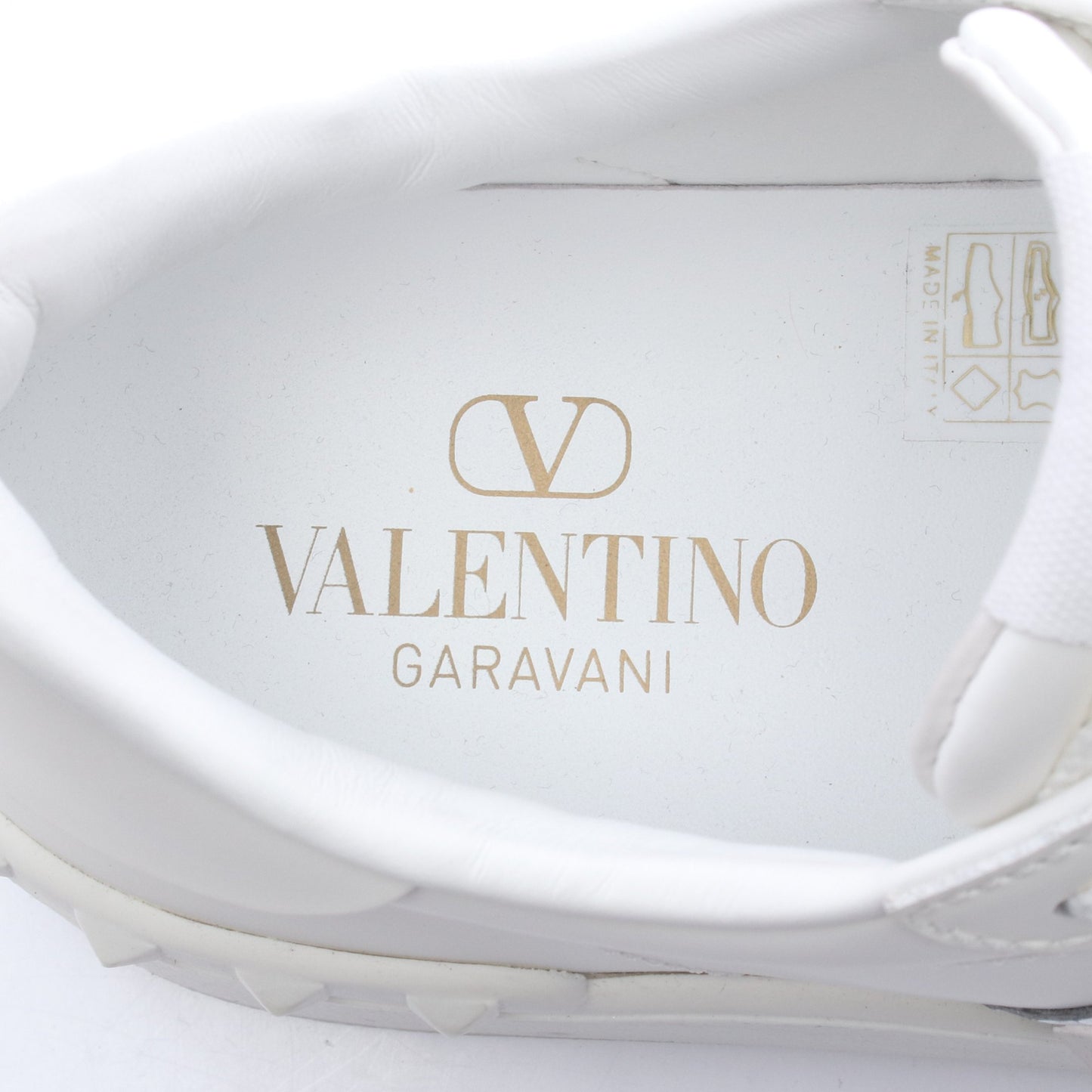 ロックスタッズ スニーカー レザー ホワイト シルバー 厚底 ヴァレンティノガラヴァーニ シューズ VALENTINO GARAVANI