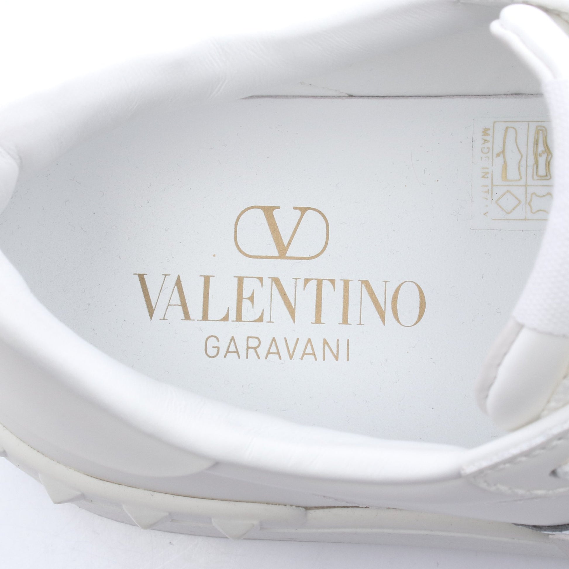 ロックスタッズ スニーカー レザー ホワイト シルバー 厚底 ヴァレンティノガラヴァーニ シューズ VALENTINO GARAVANI
