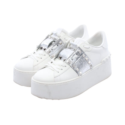 ロックスタッズ スニーカー レザー ホワイト シルバー 厚底 ヴァレンティノガラヴァーニ シューズ VALENTINO GARAVANI