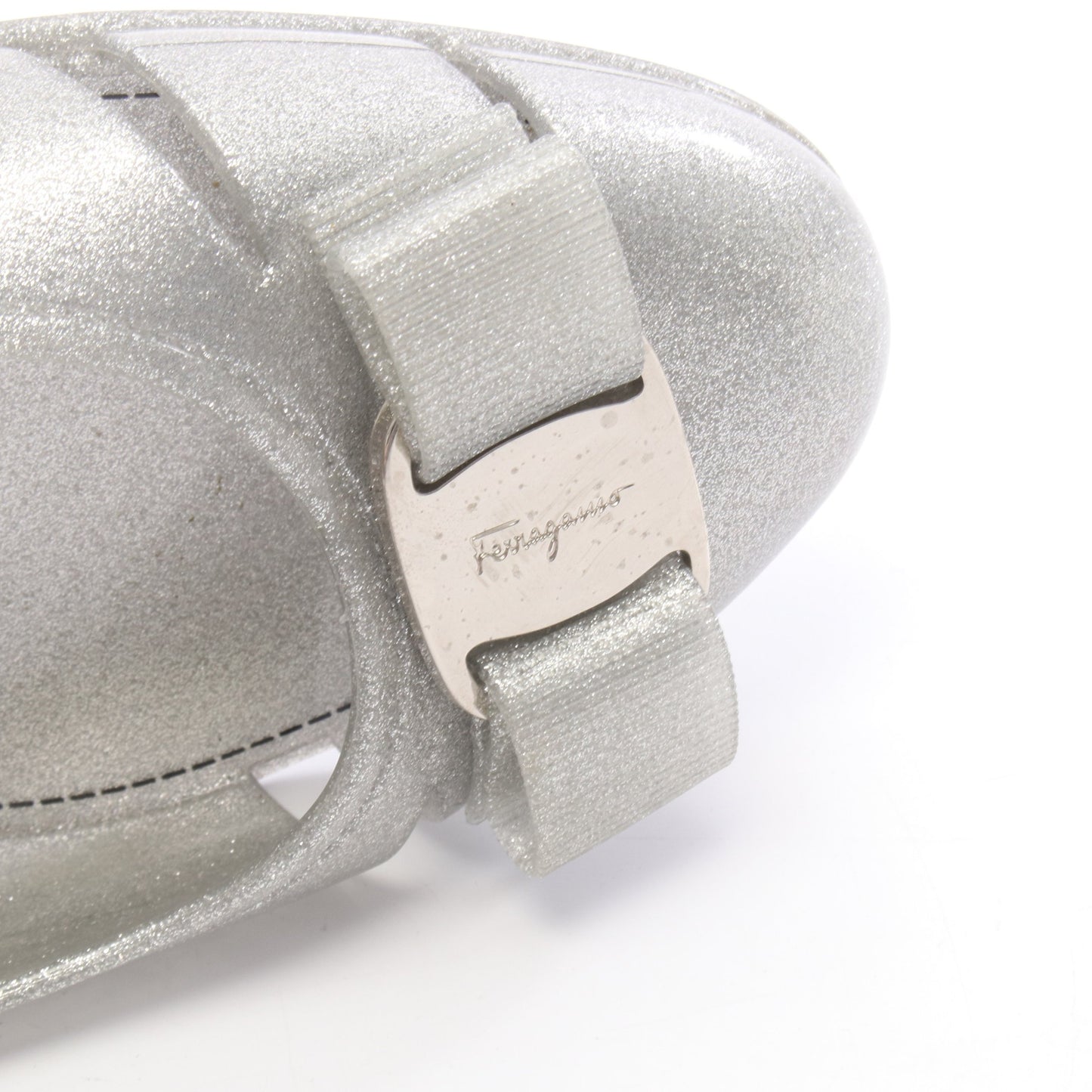 ヴァラリボン ラメ パンプス ラバー シルバー サルヴァトーレフェラガモ シューズ Salvatore Ferragamo