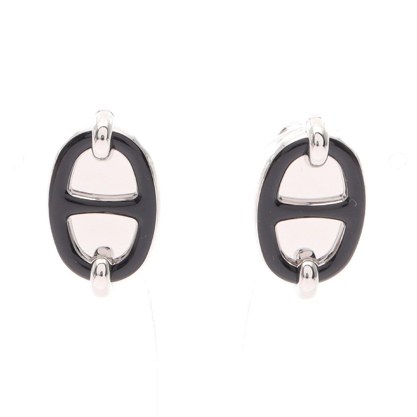 ミニ マイヨン ピアス ピアス シルバー ブラック エルメス アクセサリー HERMES