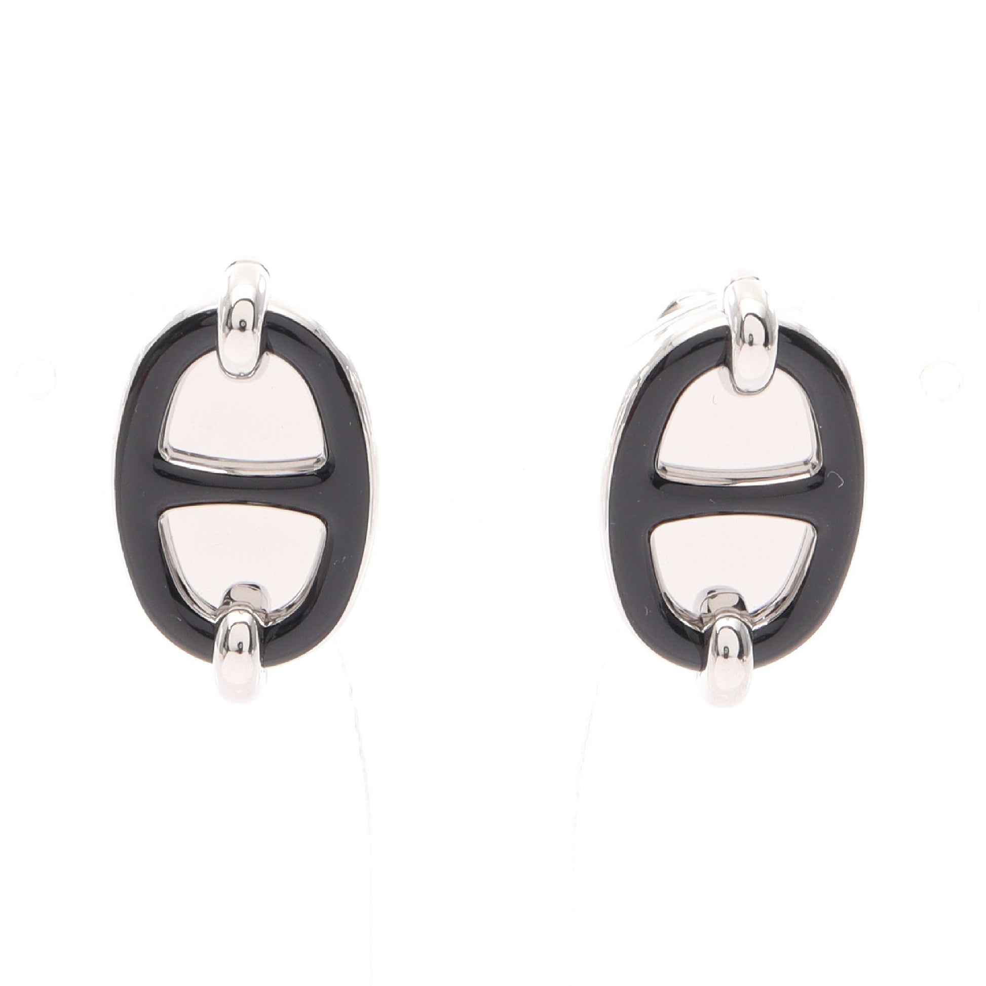 ミニ マイヨン ピアス ピアス シルバー ブラック エルメス アクセサリー HERMES