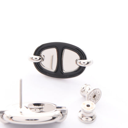 ミニ マイヨン ピアス ピアス シルバー ブラック エルメス アクセサリー HERMES