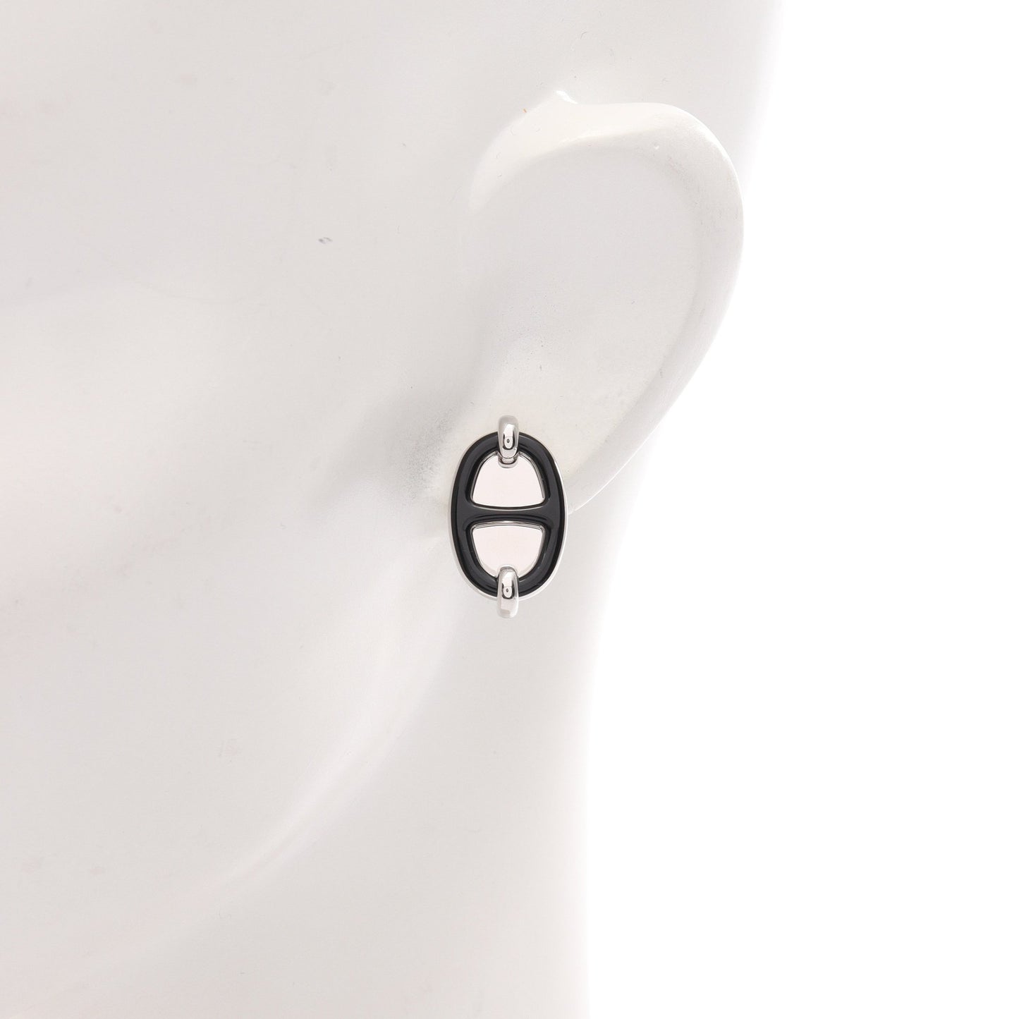 ミニ マイヨン ピアス ピアス シルバー ブラック エルメス アクセサリー HERMES