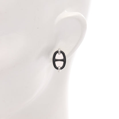 ミニ マイヨン ピアス ピアス シルバー ブラック エルメス アクセサリー HERMES