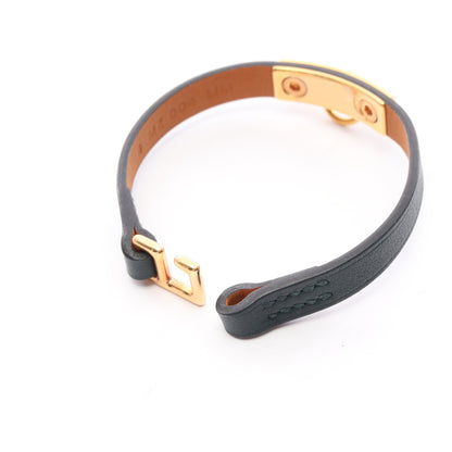 マイクロリヴァル ブレスレット レザー GP ダークグリーン ゴールド エルメス アクセサリー HERMES